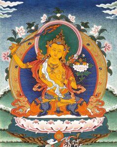 Buddha Manjushri on his lotus throne