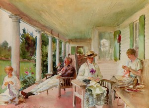 "On the Verandah (Ironbound Island, ME)" by John Singer Sargent, 1921