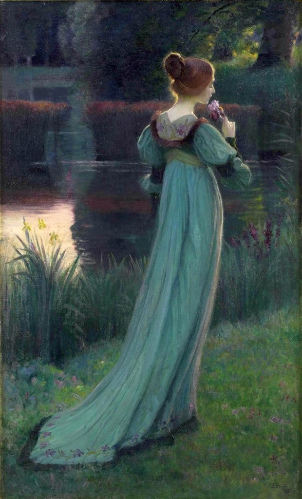 "Reminiscing by the Pond" by Armand Point (French 1861-1932), oil on canvas, 1893