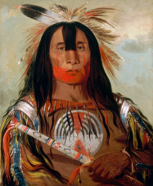 "Stu-mick-o-súcks, Buffalo Bull's Back Fat, Head Chief, Blood Tribe" by George Carlin, oil on canvas, 1832