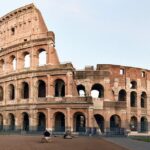 The Colosseum, an elliptical amphitheatre in the center of Rome, was completed in 80 AD