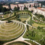 The spiral hill, called Helix, in Parco Del Portello, Milan, Italy