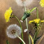 "Still Life Thistles and Dandelions" by William Moore Davis, 1859