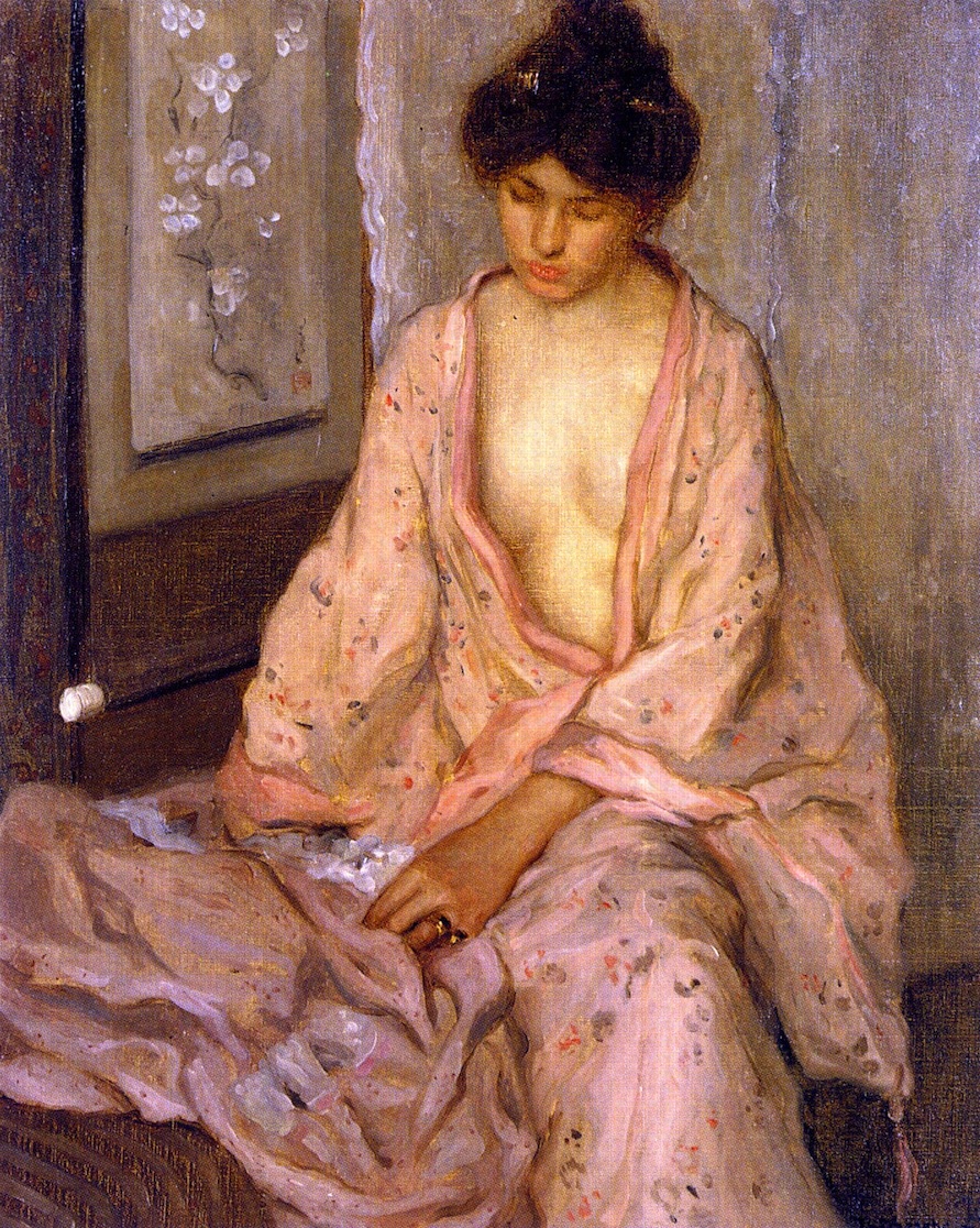 "Girl in Pink" by Frederick Carl Frieseke, 1903