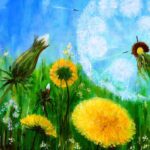 "Dandelions" by Olga Belash-Karasjoba, oil on canvas