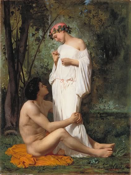 "Idylle" by William-Adolphe Bouguereau, oil on canvas, 1853