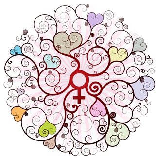 female heart mandala