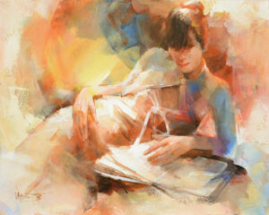 "Reading" by Willem Haenraets, original artwork
