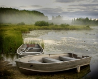 boat at river edge