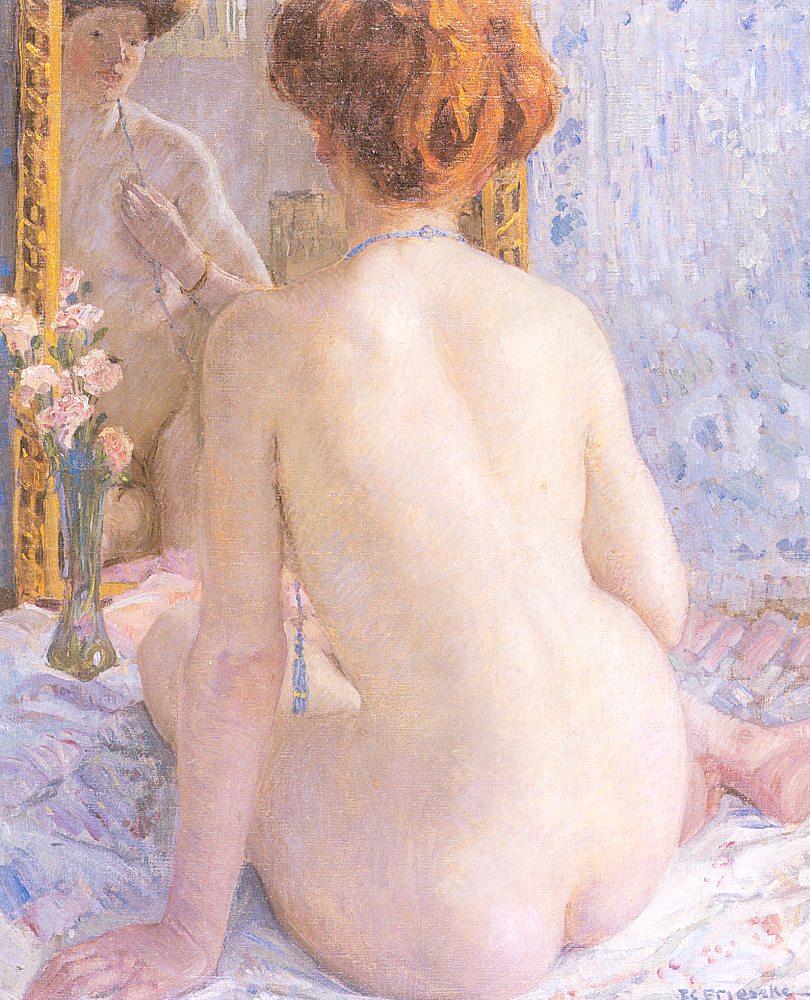 "Reflections (Marcelle)" by Frederick Carl Frieseke, 1909