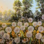 "Dandelion Meadow" by Oleg Riabchuk, oil on canvas