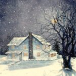 "Winter's Silent Night" by Janine Riley, watercolor, 2012