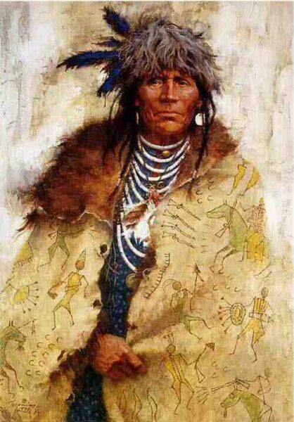 "Talking Robe" by Howard Terpning, limited edition print on page, 1995