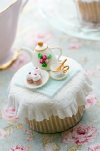 tea party on a cupcake