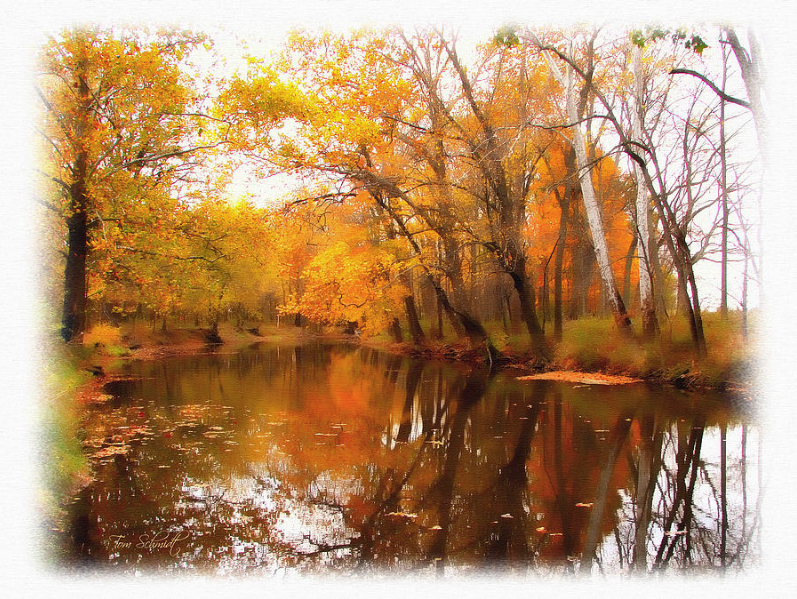 "Fall at Riverbend" by Tom Schmidt, watercolor, 2010