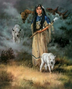 "White Buffalo Calf Woman" by Mary Selfridge, signed giclée print
